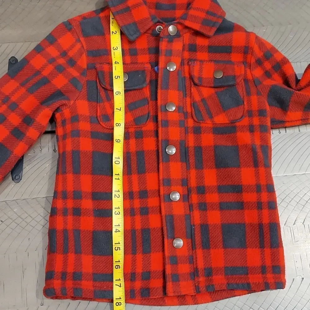 Old Navy Red Gray Buffalo Check Plaid Shacket 5T